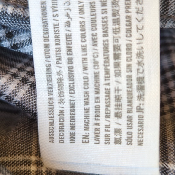 Hollister Plaid Ultra High Rise Viscose Blend Pants LARGE Black Gray White - Picture 8 of 16